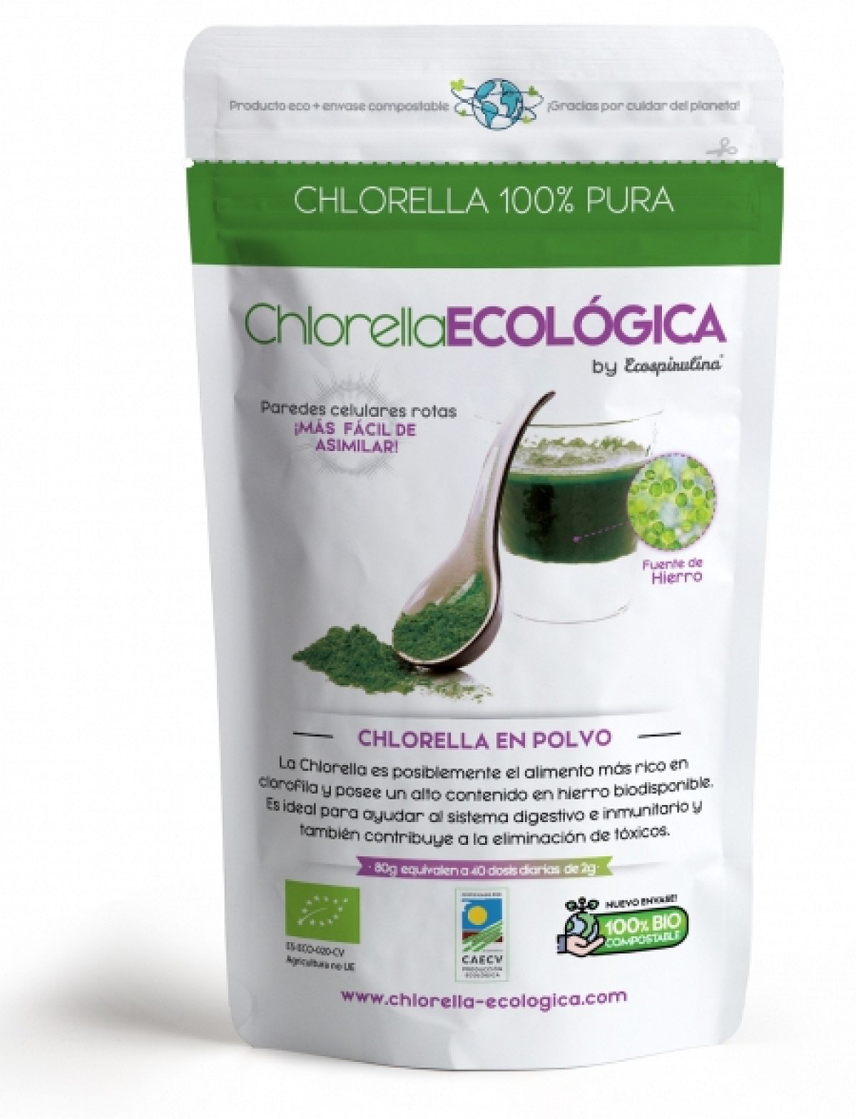 Ecospirulina - Chlorella en polvo 80gr