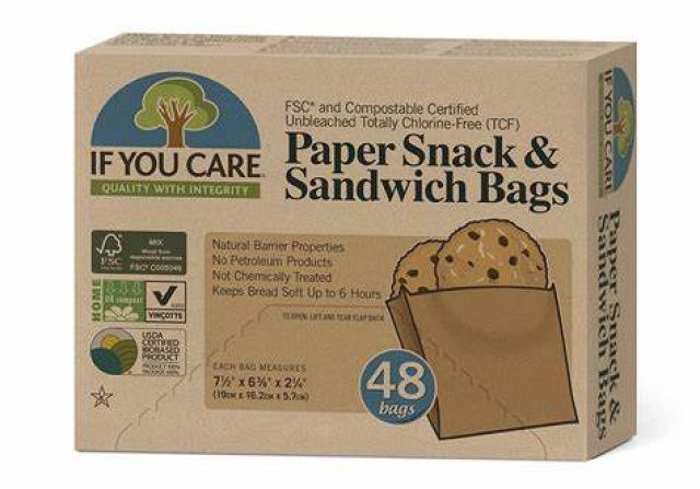 If you care - Paper snack & sandwich, 48 bags Artículos de papel sin blanqueantes La Tienda