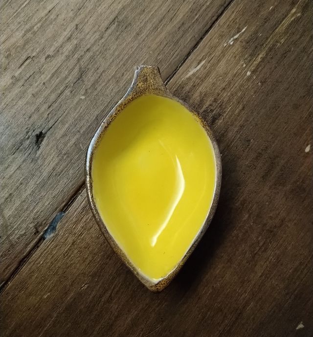 petite feuille. JAUNE Céramique boutique