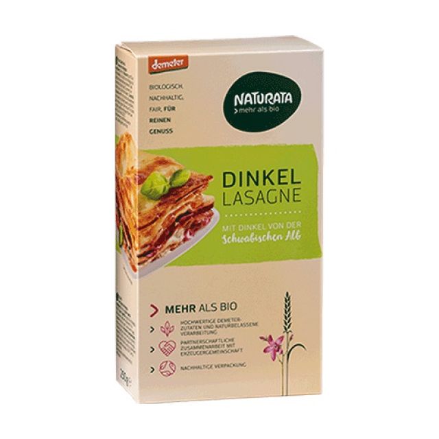 Naturata - Pâtes d'épeautre pour lasagne 250gr Alimentation Notre magasin