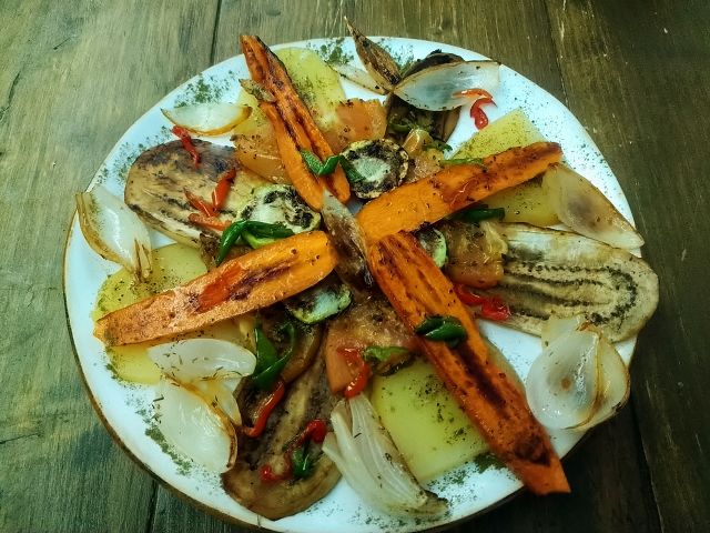 Grilled vegetables. Classics Takeaway food