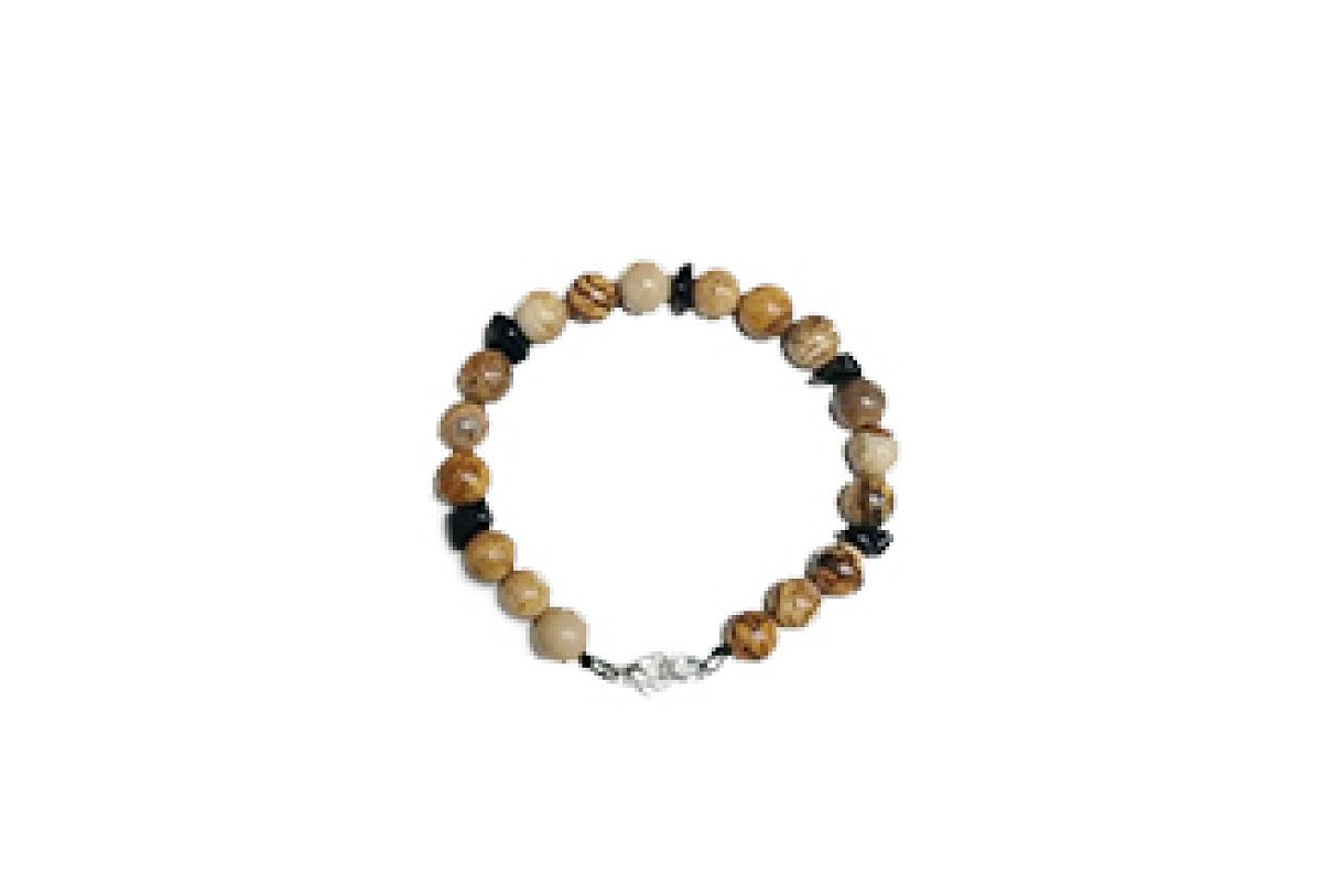 Jaspe madera y onix - Pulsera