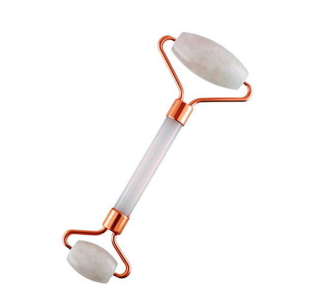 white quartz - Double Roller Massager minerals Gifts