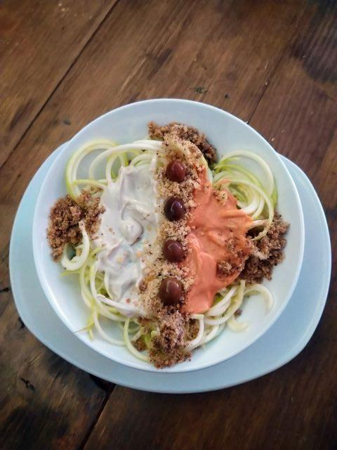 Raw zucchini spaghetti Specialities Takeaway food