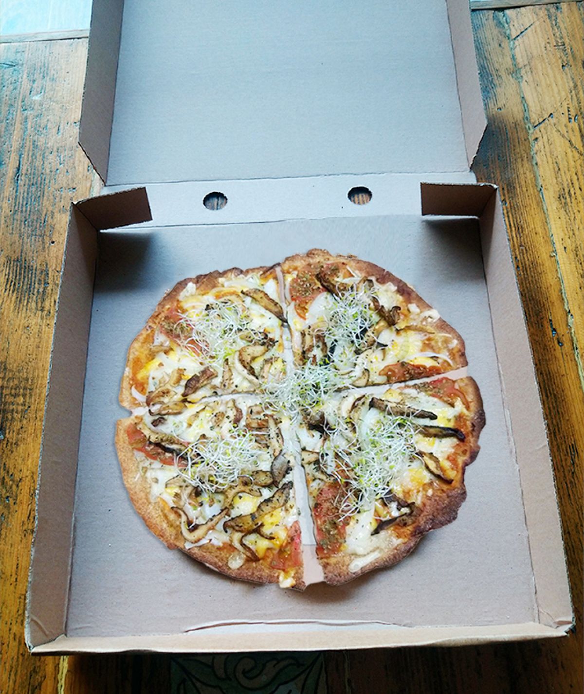 pizza with mushrooms