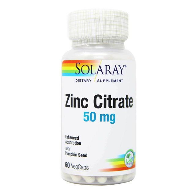 Solaray - Zinc citrate 50mg Suplementos La Tienda